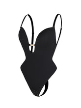 Low-Cut Backless Shapewear Bodysuit with Underwire Support & T-String Design